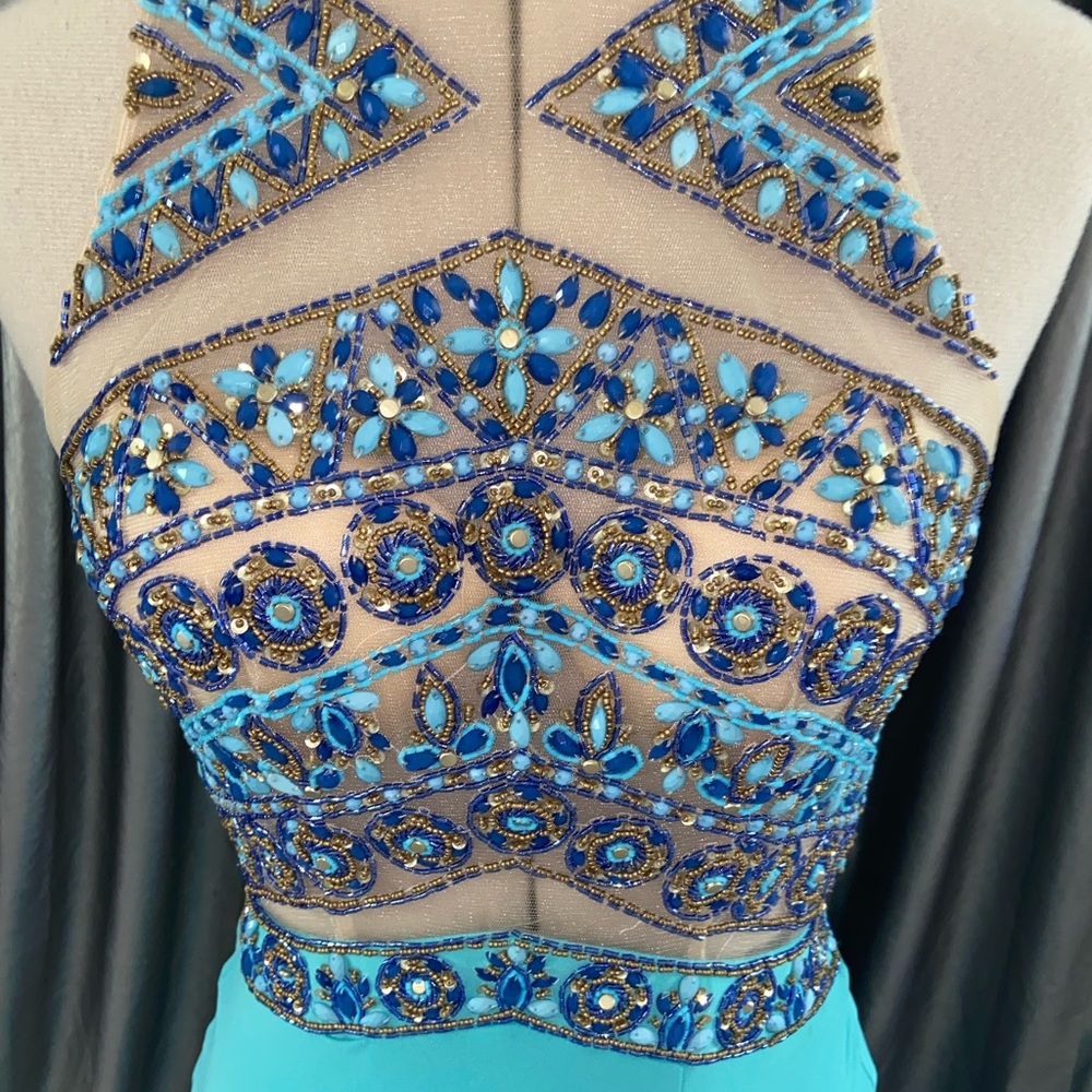 Sexy JOVANI blue dress - Picture 1 of 9
